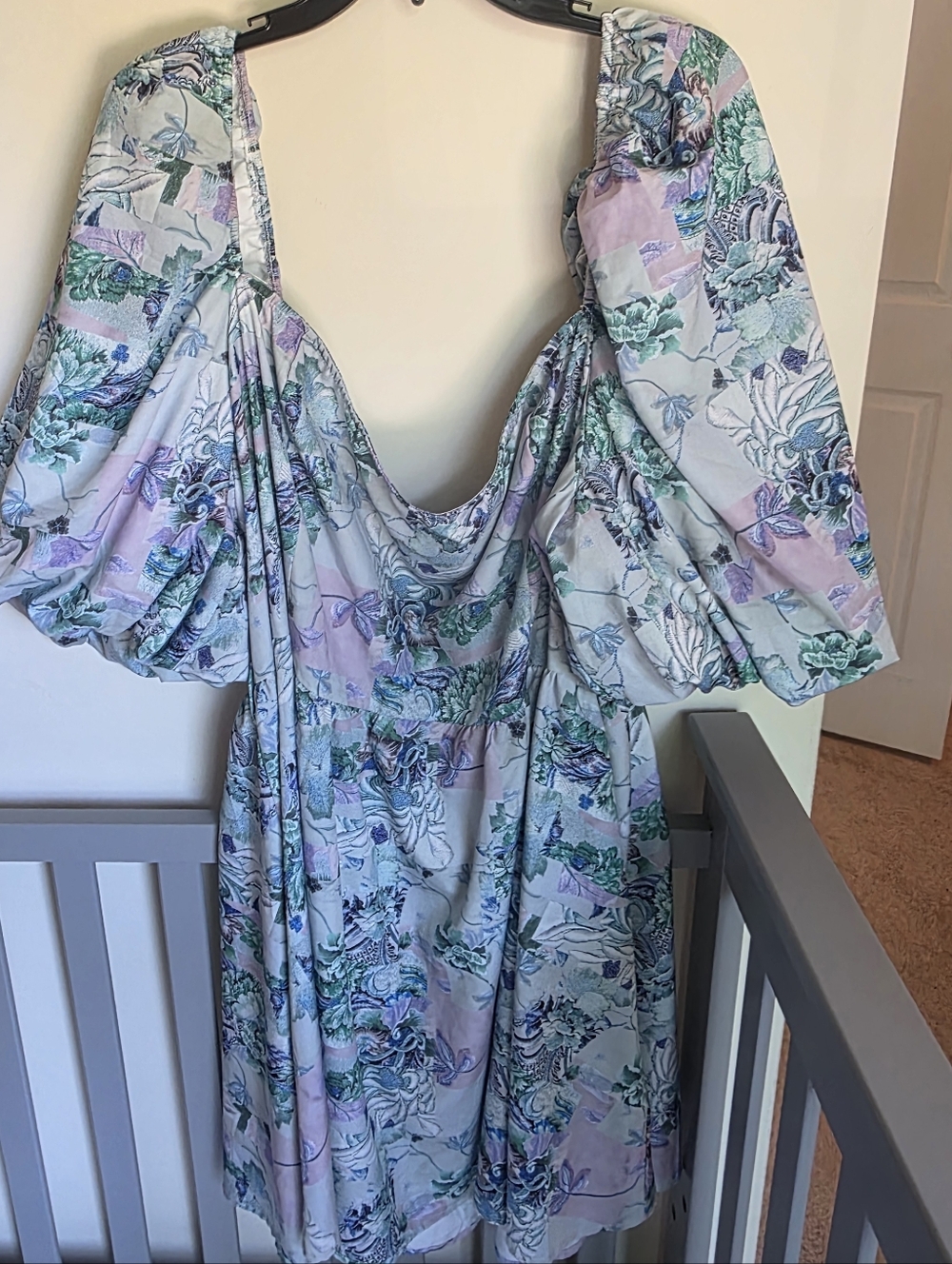 PrettyLittleThing Pastel Floral Mini Dress in Light Blue, Lavender, Mint